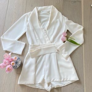 White Blazer Romper